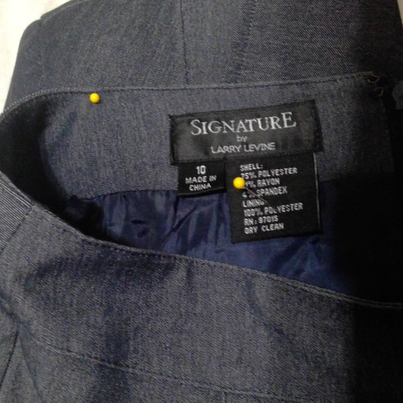 Signature by Larry Levine Size Light Weight Denim Skirt Suit - Picture 8 of 13